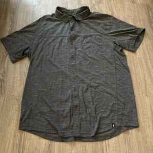 Smartwool Merino Wool Blend Button Down Short Sleeve Shirt Dark Gray Size XL